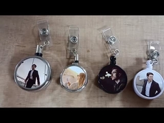Custom Sublimation Badge Reels Retractable Badge Holder ID Card Holder Clip for Student Nurse Doctor