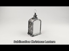 Custom Blanks Christmas Lantern Hanging Led Garden Decorative Storm Light Sublimation Lanterns