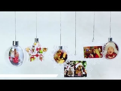 Customized Photo Christmas Ornaments Transparent Plastic Snowflake Christmas Sublimation Ornaments