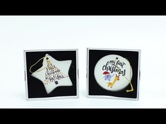 Different Shapes Sublimation Ceramic Christmas Ornaments  Blank Ceramic Ornaments