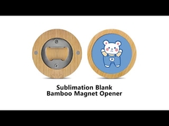 Personalized Round Bamboo Wooden Bottle Opener Fridge Magnet Sublimation Blank Bottle Openers