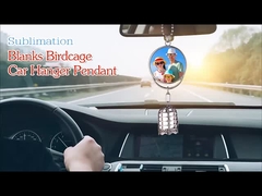 Double Sided Printable Metal Car Hanging Ornament Blank Pendant With Birdcage Fragrance
