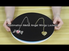 Custom Sublimation Angel Wings Heart Locket Pendant Necklace Personalized Locket Necklace