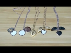 Sublimation Sliding Silver Locket Necklace Custom Sublimation Blank Love Necklace Picture Pendant