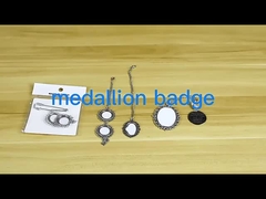 Sublimation Blank Silver Round Pin Brooches Pendant And Memorial Photo Charm