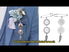 Sublimation Metal Brooch Custom Print Photo Memorials Angel Wings Memory Charms