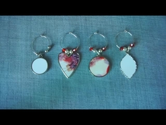Bar Accessories Table Decorations Sublimation Wine Glass Charms Rings