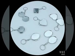Blank Sublimation Keychain Mirror Photo Pocket Compact Mirror
