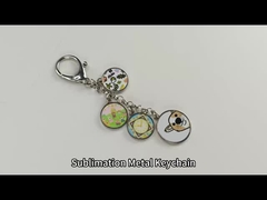 Zinc Alloy Sublimation Blank Metal Key Chain Custom Sublimation Keychains With 4 Round Photo Charms