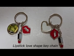 Sublimation Lipstick Keychain With Heart And Round Tag Personalized Photo Keychains