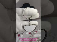 Promotional Blank Metal Keychain Double Sided Sublimation Heart Keychain