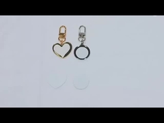 Promotion Gift Heart Keychains Gold Sublimation Metal Charm Heart Keychains