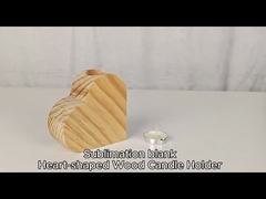Home Decor Gifts Custom Heart Shape Blank Wooden Sublimation Candle Holder