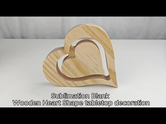 Double Heart Photo Frame Sublimation Blanks Custom Wood Picture Frames For Christmas Decorative