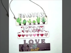 Modern Single Sided Sublimation Wood Blanks LOVE HOME FAMILY Wooden Key Hooks For Wall And Door