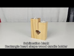 Eco Friendly Wooden Sublimation Candle Holder Ambient Decoration