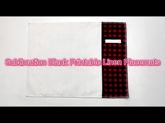Linen Sublimation Placemat Blanks Custom Christmas Red Plaid Table Mats Sublimation Dish Mat