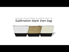 Blank Sublimation Cosmetic Bag With Zipper Linen Sublimation Makeup Bag