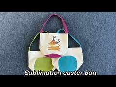 Blank Linen Sublimation Easter Baskets Custom Print Party Candy Tote Bag Sublimation Easter Bags