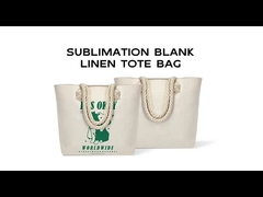 Twine Knot Straps Beach Tote Bag Sublimation Blanks Diy Custom Linen Sublimation Shopping Handbag