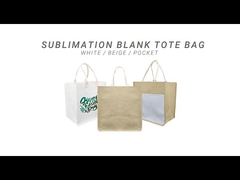 Custom Linen Sublimation Tote Bag Blanks With Front Pocket Diy Custom Sublimation Printing Tote Bags