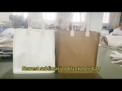 Custom Logo Blanks Sublimation Burlap Tote Bags Reusable Shopping Jute Handbag Linen Sublimation Bag