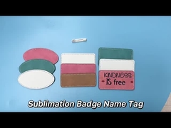 Sublimation Badge Blanks Custom ID Tags Badges Colorful Pu Leather Sublimation Name Badge With Pins