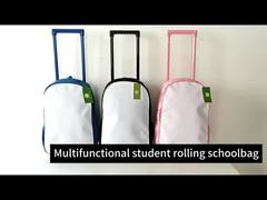 Full Printing Sublimation Blanks Trolley Bags With Wheels Custom School Bag For Teenagers Kids