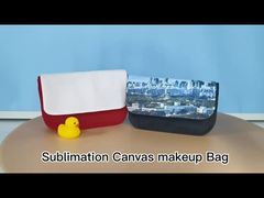 Canvas Blank Sublimation Makeup Bag Detachable Flap DIY Custom Logo Print Pencil Cosmetic Bags