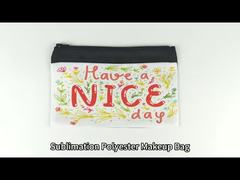 Polyester Blank Sublimation Cosmetic Bags Lipstick Mirror Pencil Pouch Sublimation Makeup Bag Blanks
