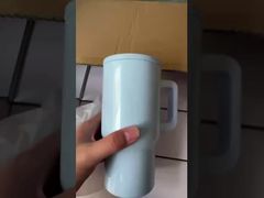 20oz Sublimation Double Wall Stainless Steel Vacuum Insulated Tumbler With Handle Lid And Straw