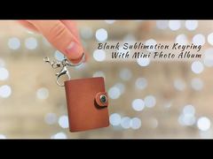 Portable Diy Sublimation Mini Photo Album Keychain Custom PU Leather With Inner PVC Pages Blank Phot