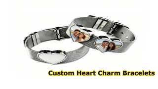 DIY Heart Charm Bracelet Blanks Sublimation Jewelry