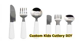 ชุดช้อนส้อมระเหิดแบบกำหนดเอง DIY Kids Dining