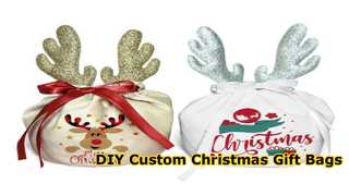 Custom DIY Sublimation Deer Ear Christmas Gift Bags